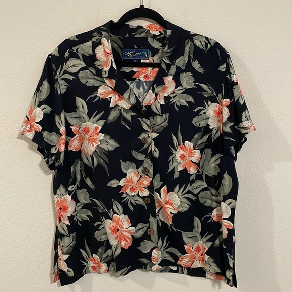 Island Traders Women Vintage Matching Set XL/XXL Black Resortwear Tropical - Picture 3 of 17